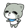 喵喵猫卡通QQ表情，灰色的喵喵猫图片