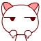 蝶蝶猫QQ表情，粉红色耳朵的大圆脑袋猫猫