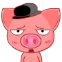 粉红色小傻猪系列表情，炫酷小猪表情
