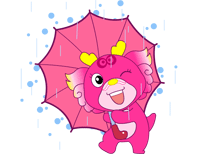 下雨撑伞.