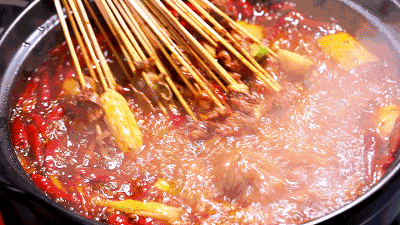 红汤火锅麻辣串串 美食动态gif图