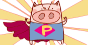 粉红色猪猪版超人上场