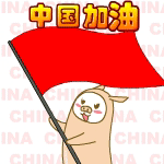挥舞国旗，中国加油