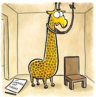 长颈鹿想上吊的尴尬