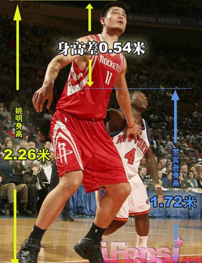 NBA球场上的身高差距